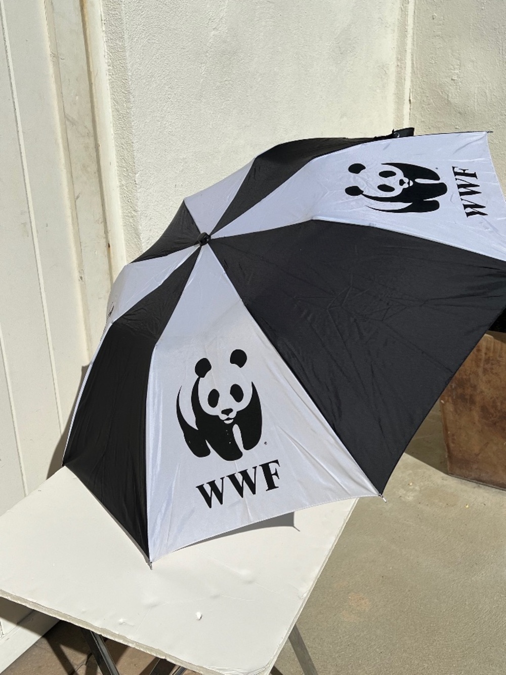 Vintage, Unused WWF Panda Collapsible Umbrella
